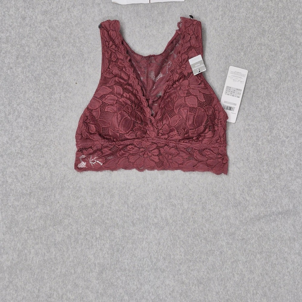 Marilyn Monroe Women Bra Medium Red Floral Bralette Wireless Lace NWT